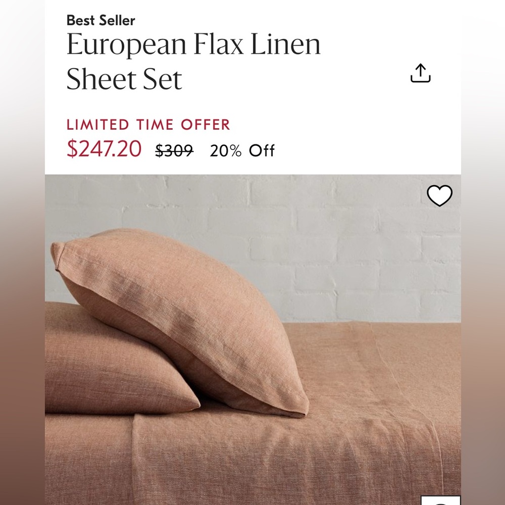 West Elm European Flax Linen Sheet Set